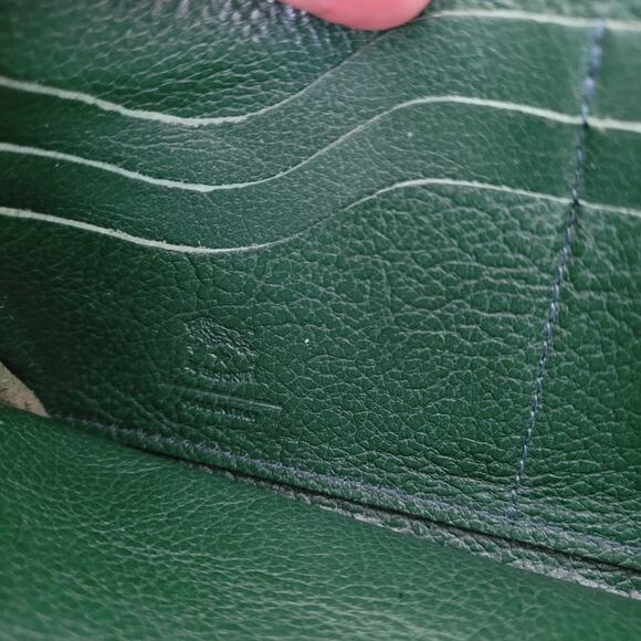 Il BISONTE Large Bill Card Wallet Green Envelope Geniue Leather Made in Italy - Picture 9 of 12